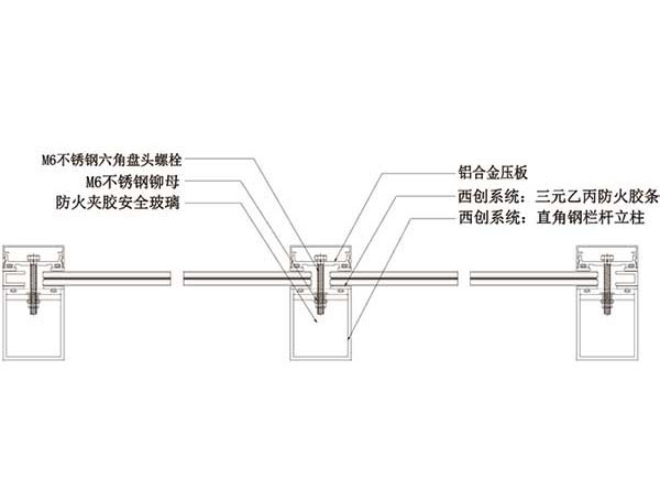 裝配式防火玻璃欄桿系統