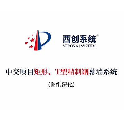 中交項目矩形、T型精制鋼幕墻系統（節點深化）