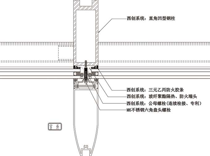 直角凹型精制鋼鋼幕墻系統(圖1)