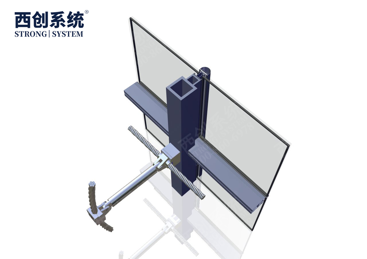山東·青島上合綜合樓項目凸型精制鋼索桿自平衡玻璃幕墻系統——西創系統(圖13)