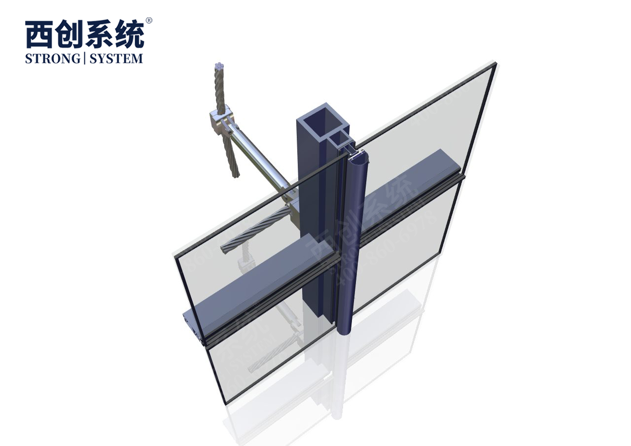 山東·青島上合綜合樓項目凸型精制鋼索桿自平衡玻璃幕墻系統——西創系統(圖14)