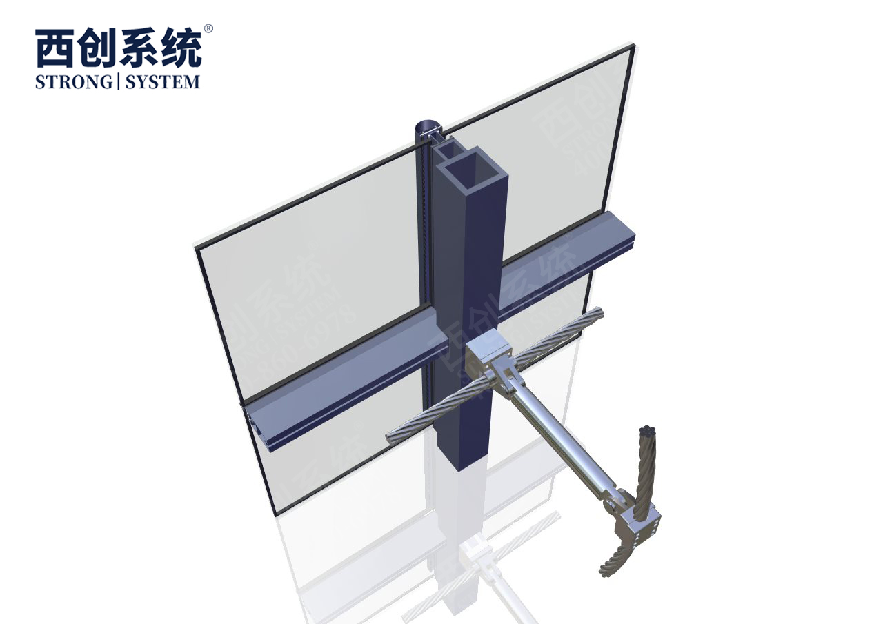 山東·青島上合綜合樓項目凸型精制鋼索桿自平衡玻璃幕墻系統——西創系統(圖12)
