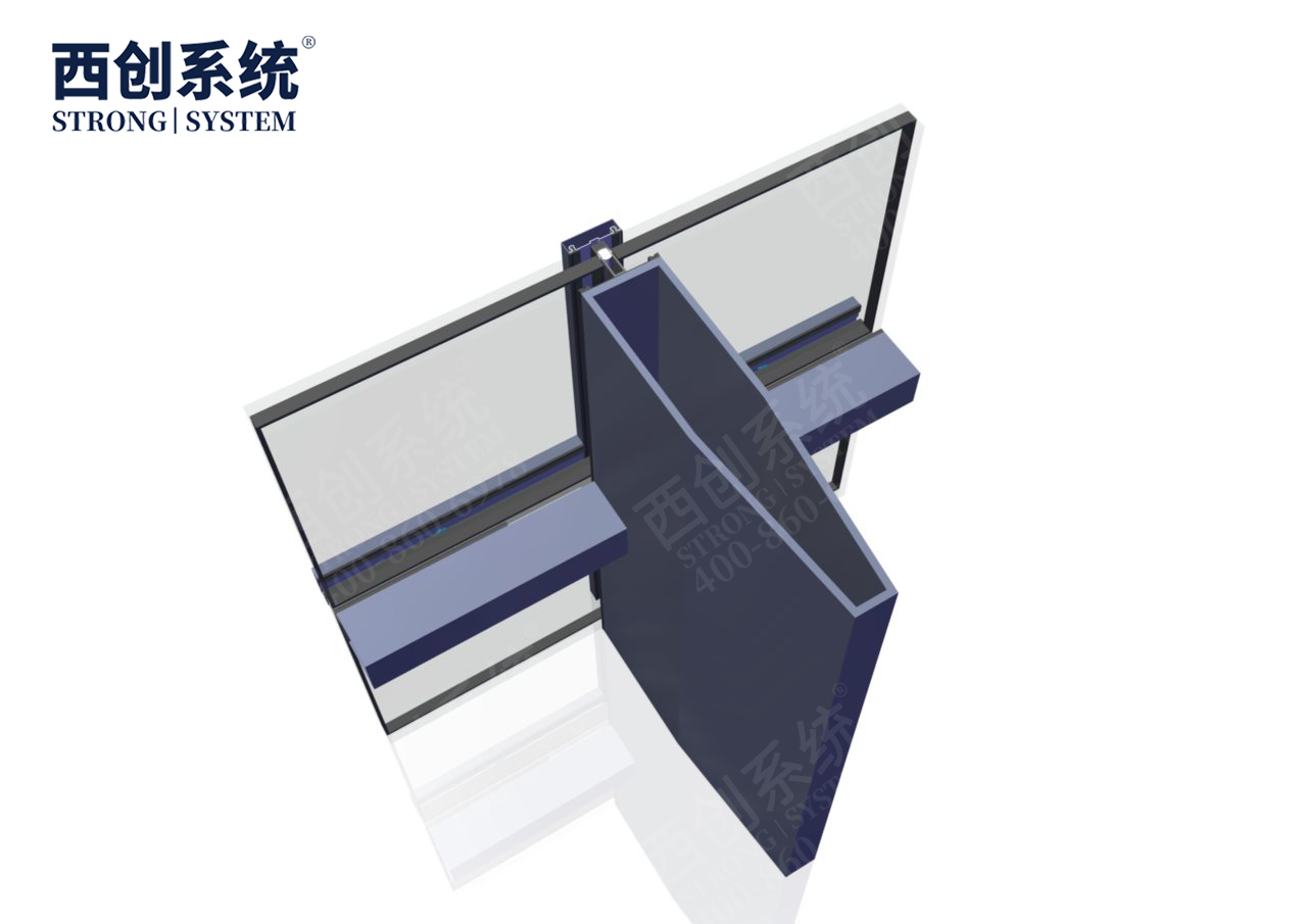 上海青浦項目銑卡槽錐形（平頭）精致鋼/前抗面加厚矩形精制鋼玻璃幕墻系統-西創系統(圖6)