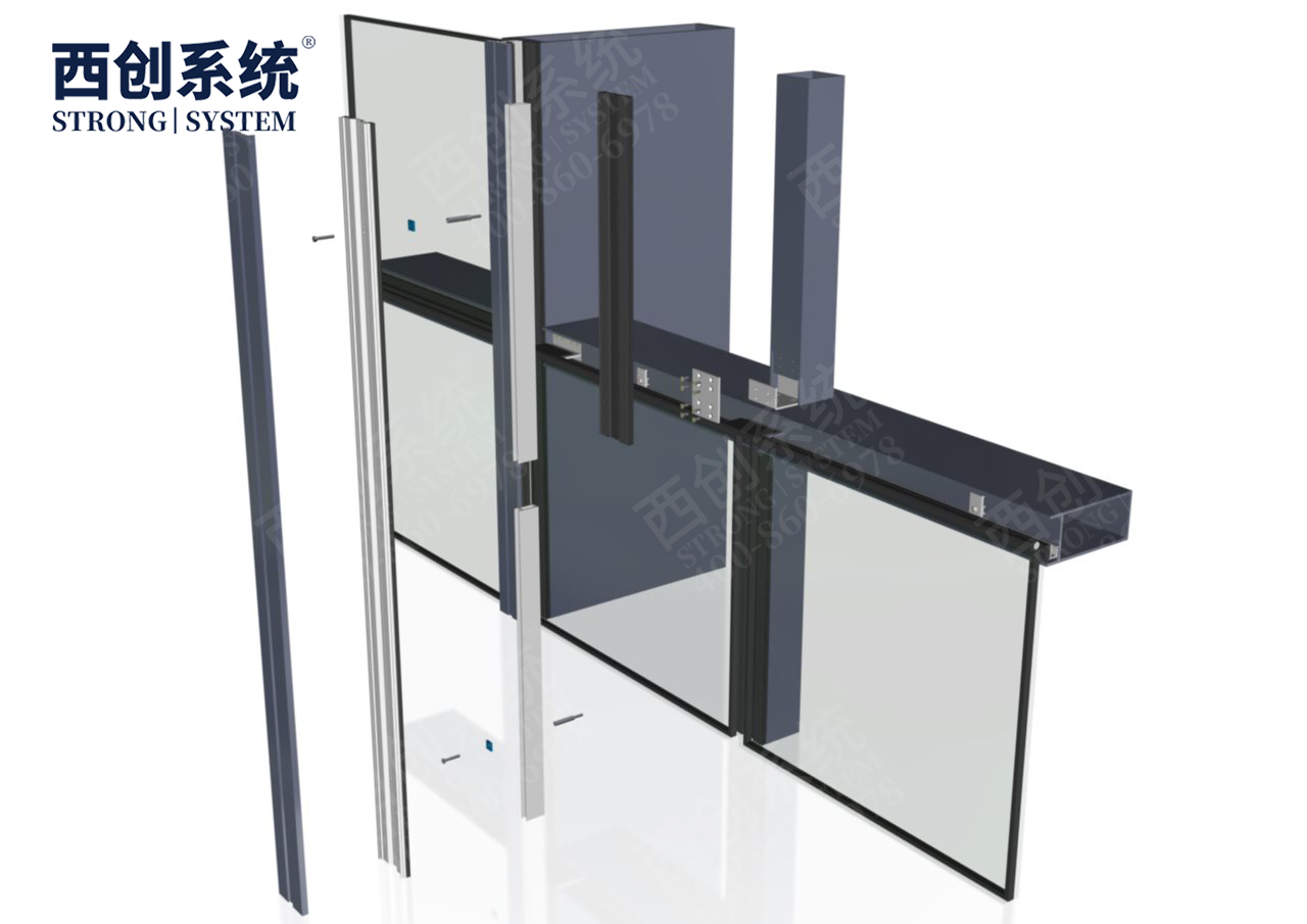 上海舊樓改造項目高層橫向大跨度矩形凹型精制鋼玻璃幕墻——西創系統(圖15)