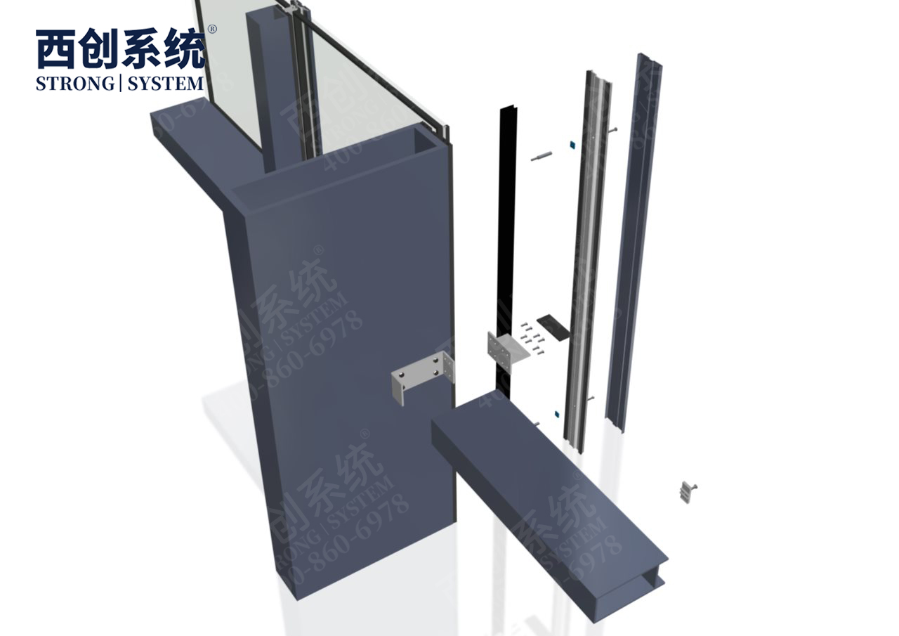 上海舊樓改造項目高層橫向大跨度矩形凹型精制鋼玻璃幕墻——西創系統(圖18)